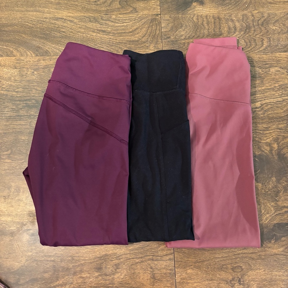 3 PACK Women’s Leggings - Maroon, Black, and Rose